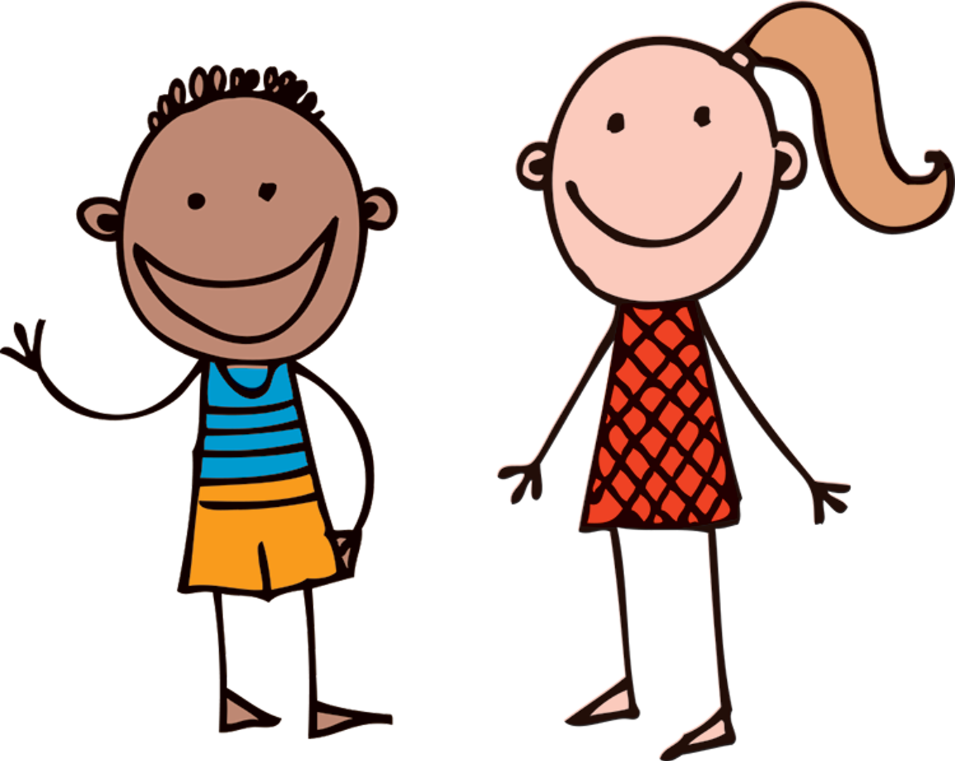 Gutt og jente illustrasjon